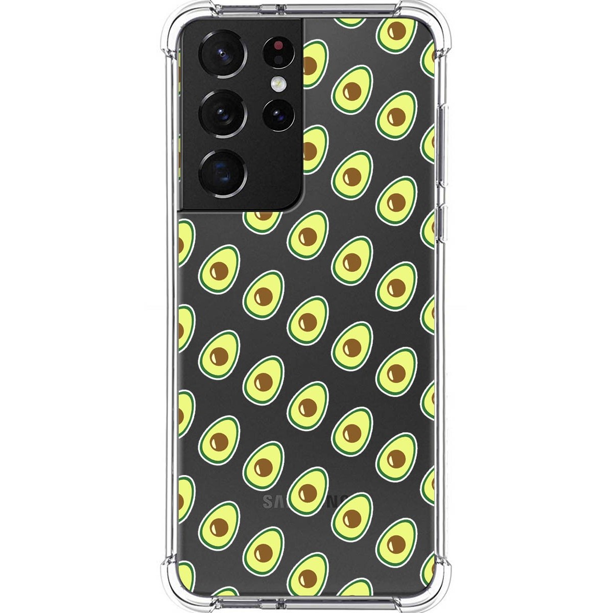 Tumundosmartphone Funda Silicona Antigolpes para Samsung Galaxy S21 Ultra 5G diseño Aguacate Dibujos
