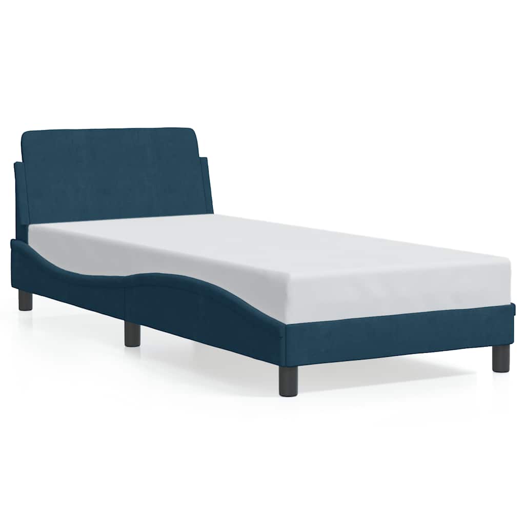 vidaXL Estructura de cama con cabecero Dover terciopelo azul 80x200 cm