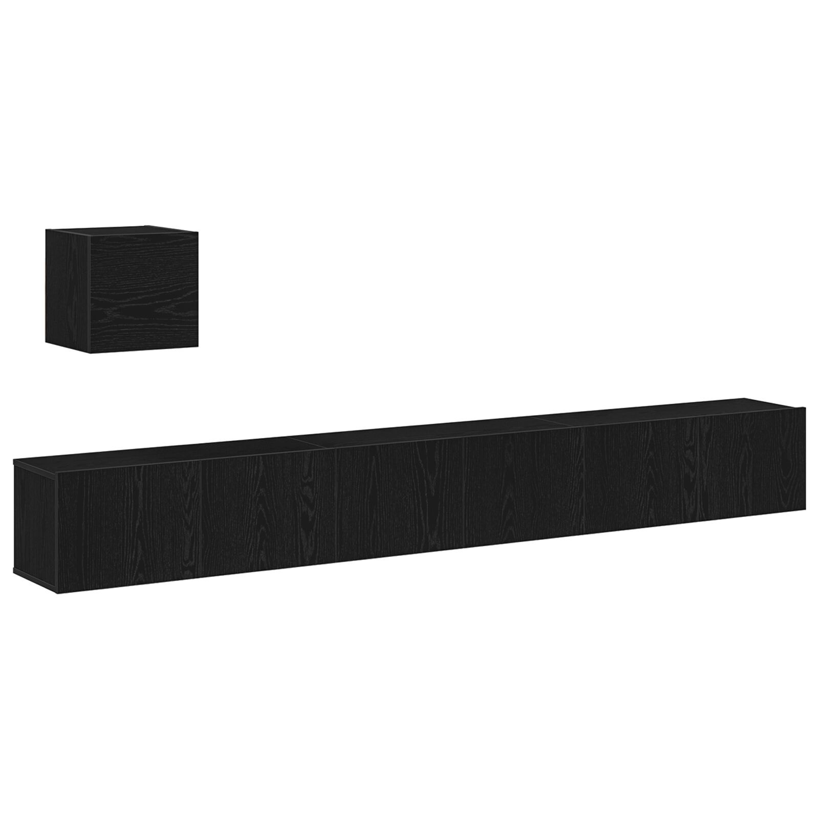 Conjunto de Mueble de TV de 4 Piezas vidaXL en Roble Negro de Madera Ingenerada