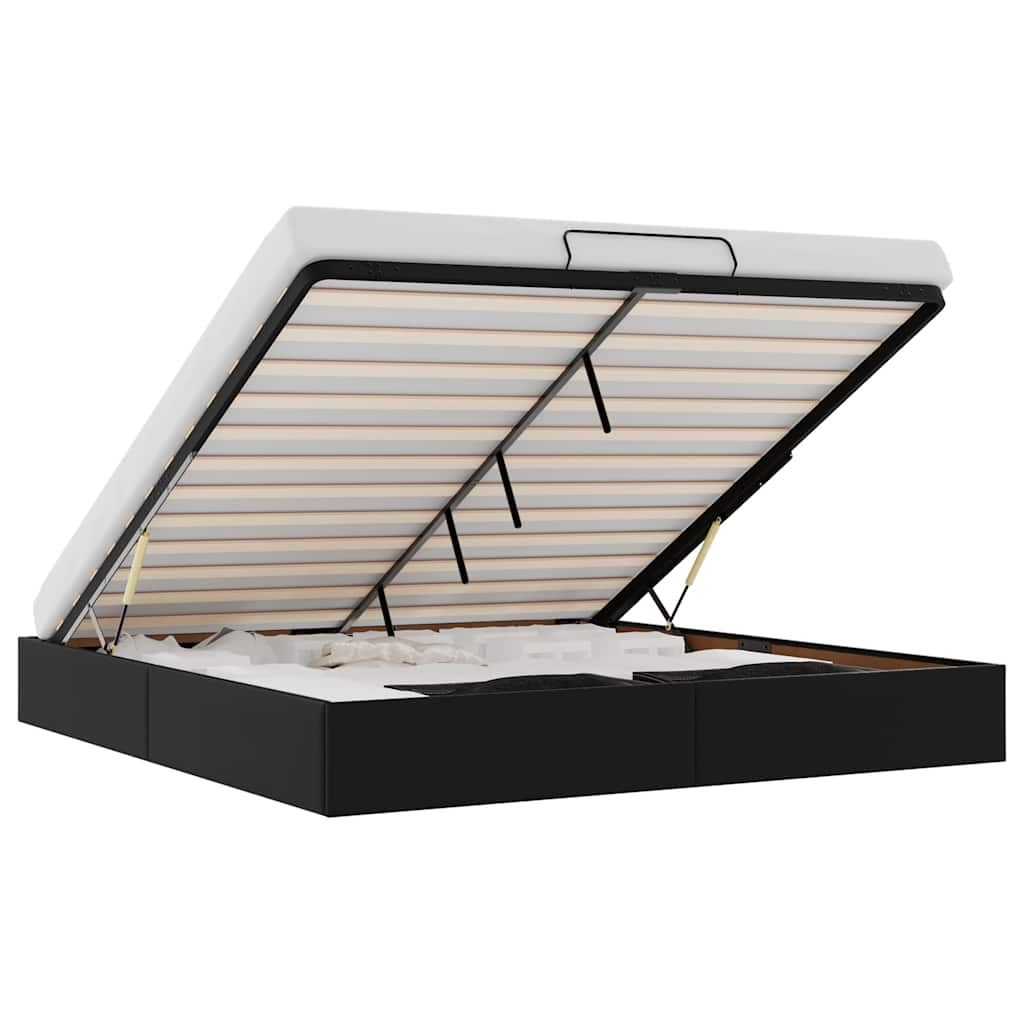 vidaXL Estructura de cama otomana sin colchón negro 180x200 cm