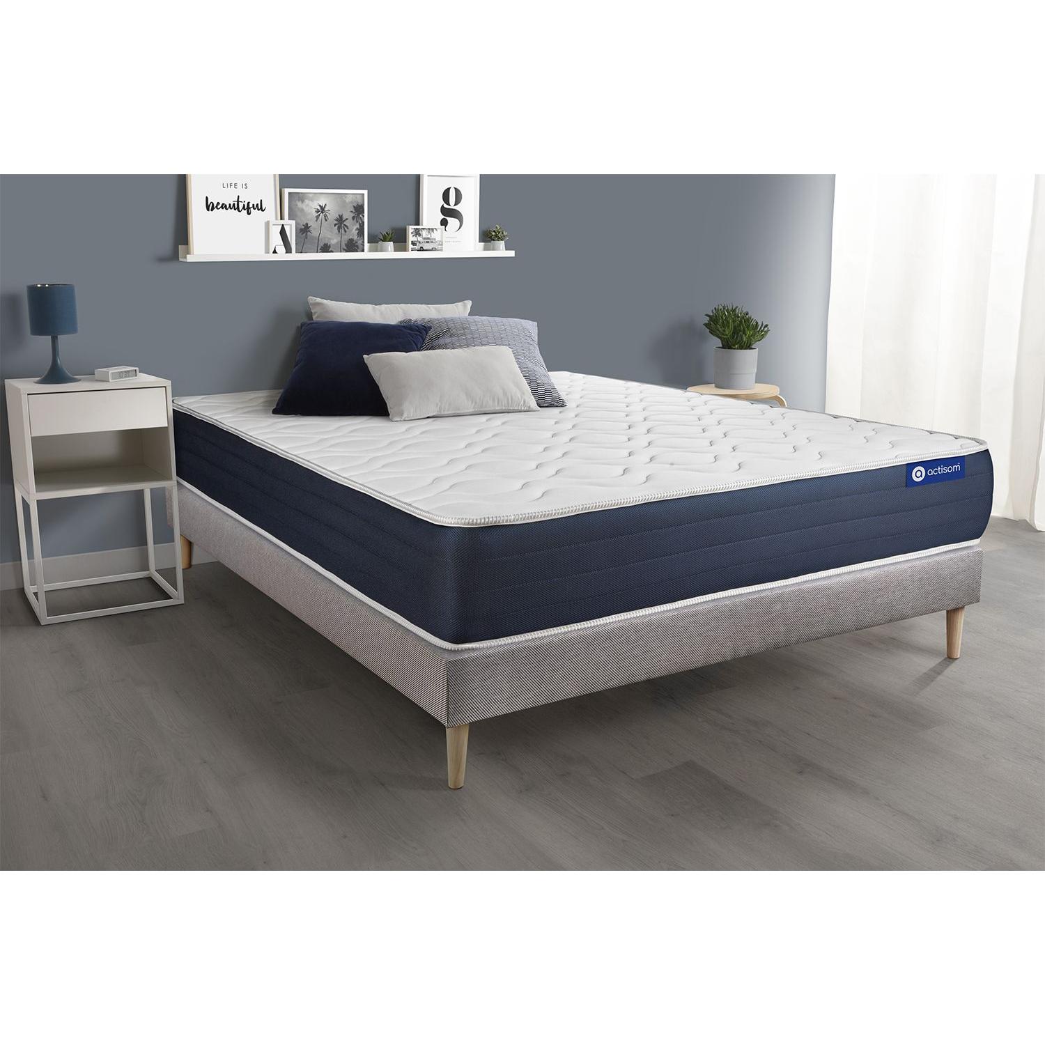 Pack colchón Actiflex sleep 120x190cm + Somier, Muelles ensacados y espuma viscoelástica, 3 zonas de confort