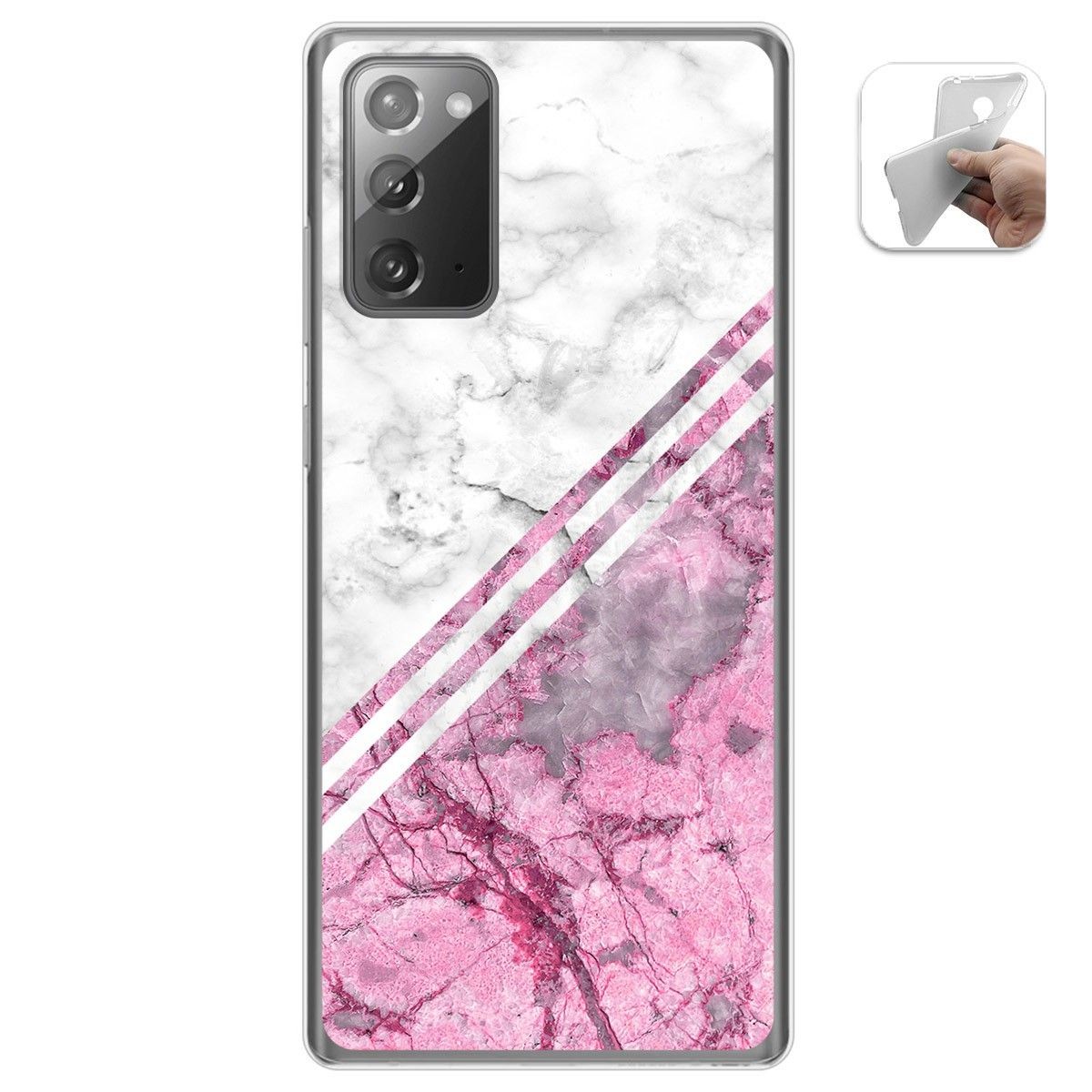 Tumundosmartphone Funda Gel Tpu para Samsung Galaxy Note 20 diseño Mármol 03 Dibujos