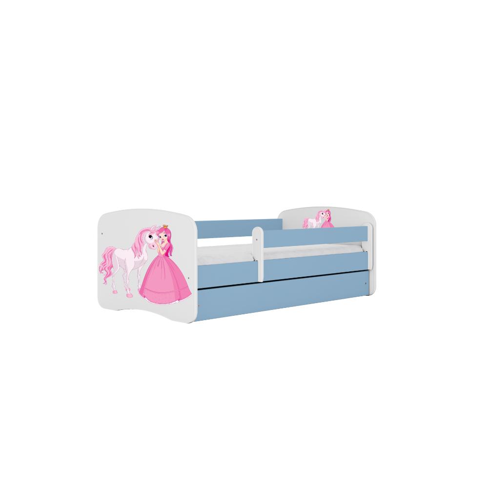 Cama 180 x 80 cm Kocot Kids BabyDreams Princess and Horse Blue