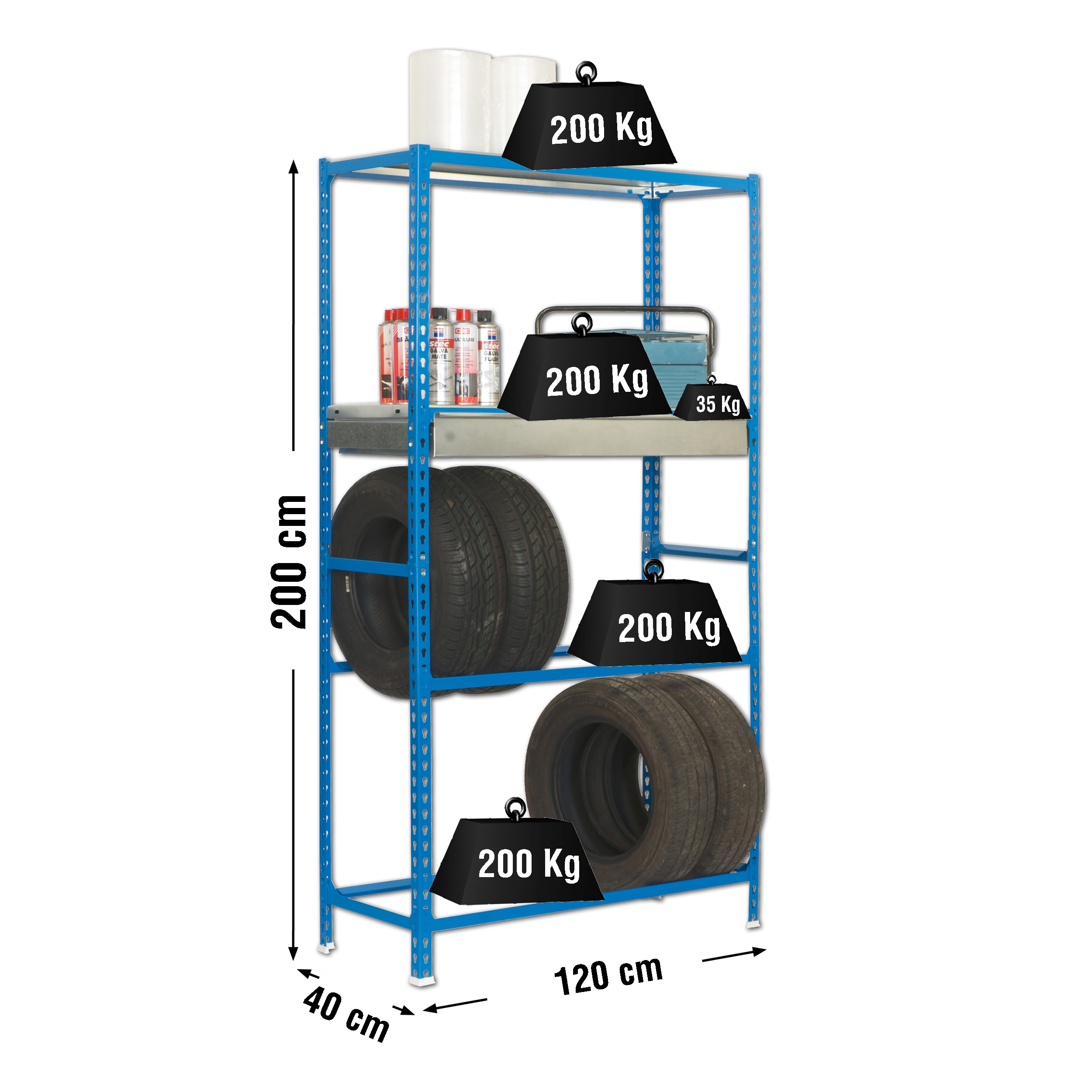 Estantería SIMONRACK Simongarage box megaplus 4/400 azul/galva