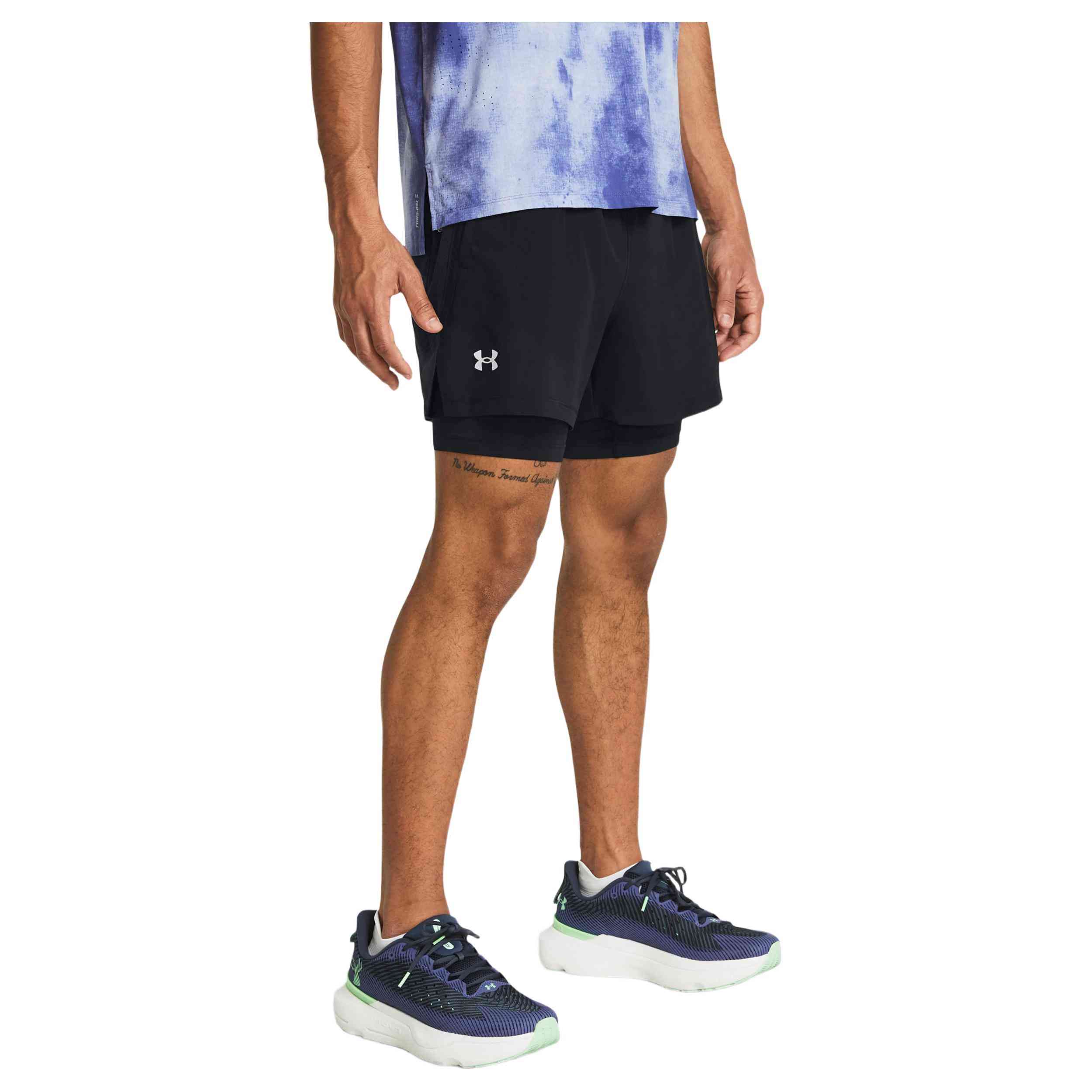 Short Under Armour modelo Ua Launch 5 2-In-1 Shorts en color Negro