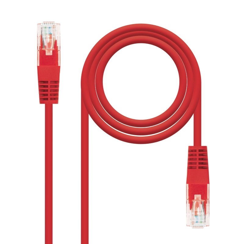 Nanocable Cable Red Latiguillo RJ45 Cat.6 UTP AWG24, 0.5m Rojo - Alta Velocidad de Transferencia