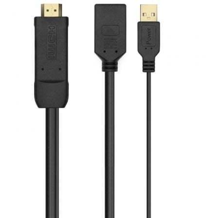 Cable Conversor 4K Aisens A122-0642/ HDMI Macho - DisplayPort Hembra - USB Macho/ Hasta 10W/ 2250Mbp