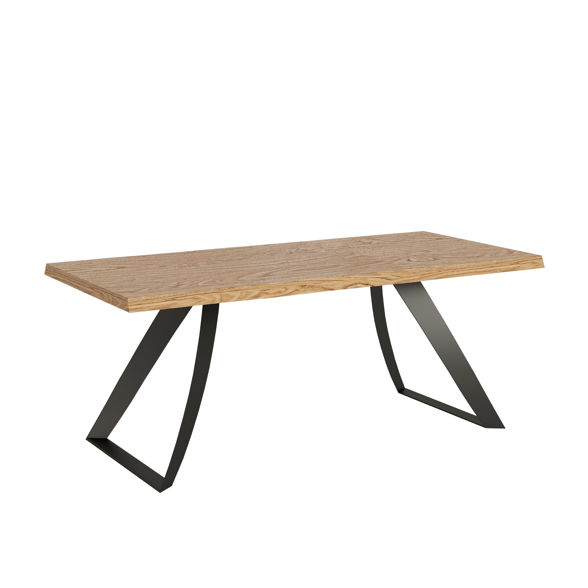 Mesa extensible 90x180/280 cm Tabira roble descortezado patas antracita - Itamoby
