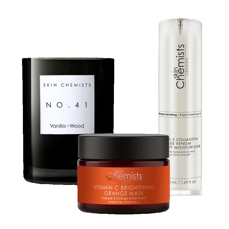 Set de Mascarilla de Naranja Iluminadora con Vitamina C y Hidratante de Noche con Veneno de Abeja y Colágeno Pro-5