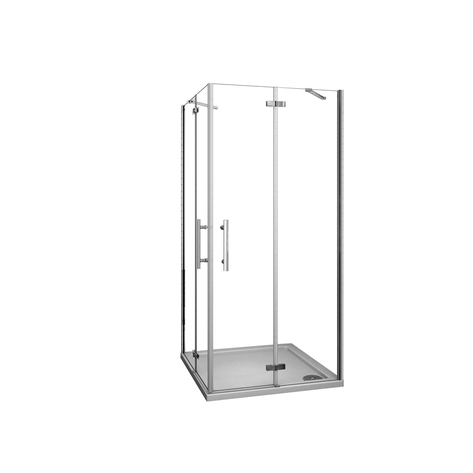 Mampara de Ducha Cuadrada Abatible,Perfil Cromado,Vidrio Antical 6mm,(780-800)x(780-800)x1900mm