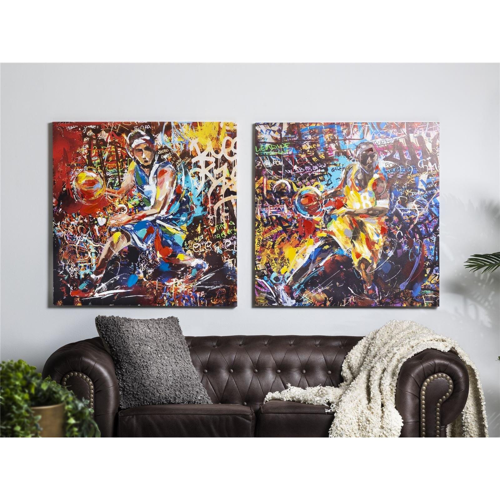 Lienzo impr. basket. abstr 50% oleo 80x80 cms. s/2 80x3x80 cms. El mejor complemento para tu hogar.