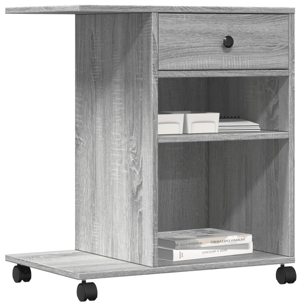 vidaXL Soporte para impresora con ruedas 60x40x68,5 cm Color Blanco,  Gris hormigón,  Negro y mas