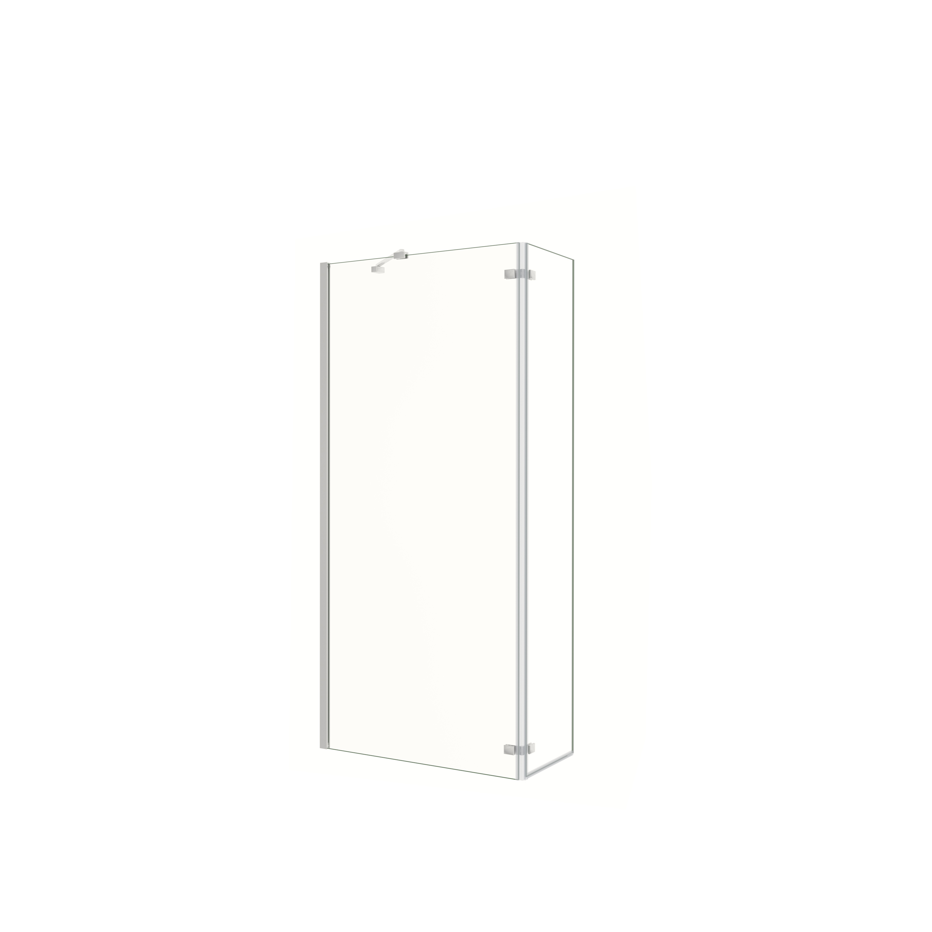 AICA Walkin,Panel de ducha 2 hojas con Bisagra Panel fijo+giratorio Vidrio Antical 8mm con Barra Fija 45cm Perfil Cromado ([88-90]+40)x200cm