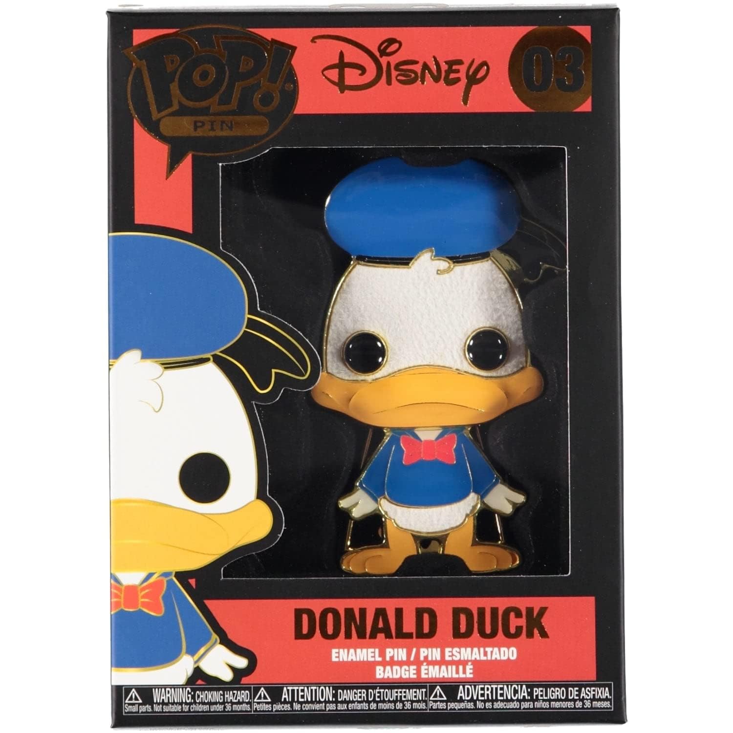 Funko- Pop Pin Disney Donald 10cm Muñecos y Figuras de acción, Multicolor, único (135817)
