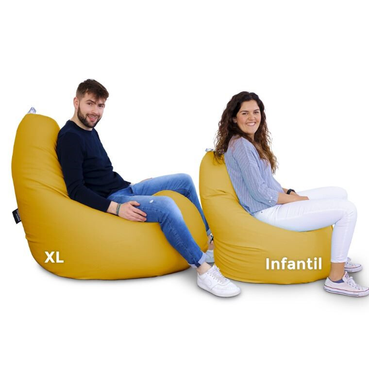 Puff Pera Relax Polipiel Mostaza HAPPERS - Cómodo, ligero y resistente. Make it Happers®