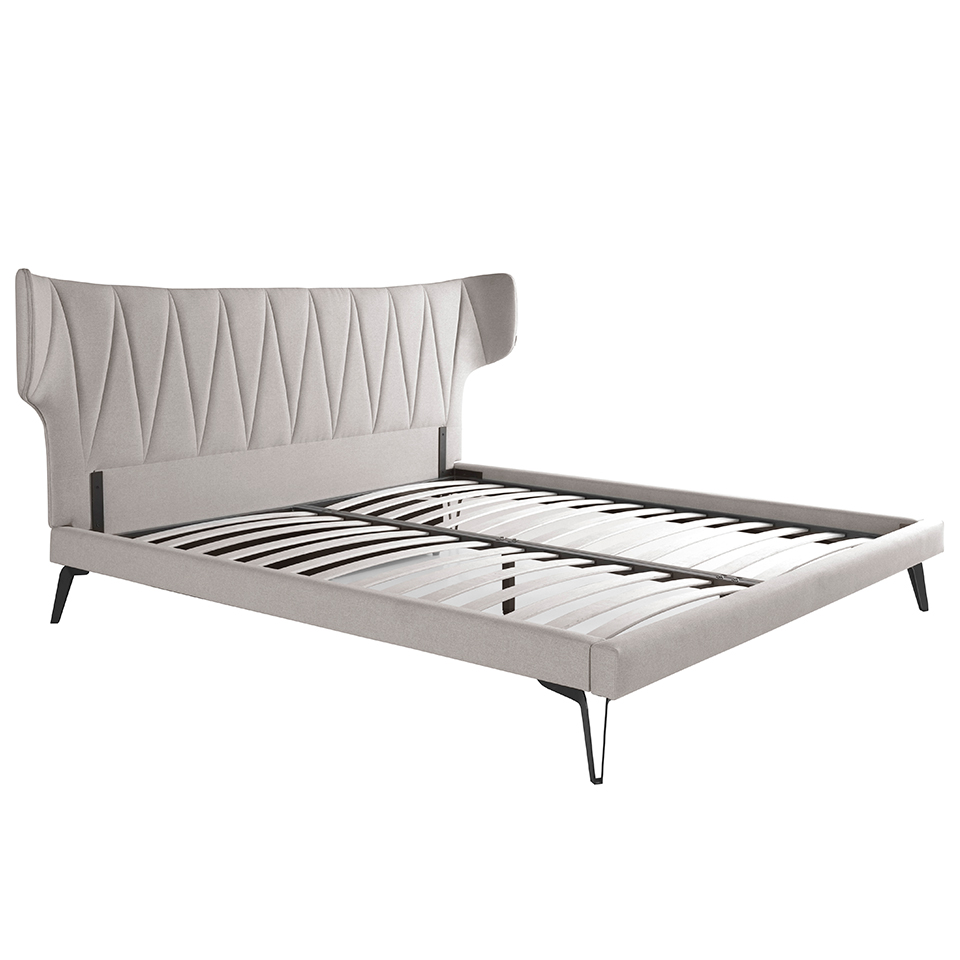 ANGEL CERDÁ 7160C Cama tela color gris claro , Gris Claro , Tela , 233 x 213 x 112