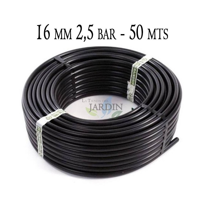 SUINGA Tuberia Riego por Goteo 16mm SIN GOTEROS 50 metros | Tuberia riego 16mm AENOR | Manguera de Riego 16 mm | Tubo Jardin 16 mm