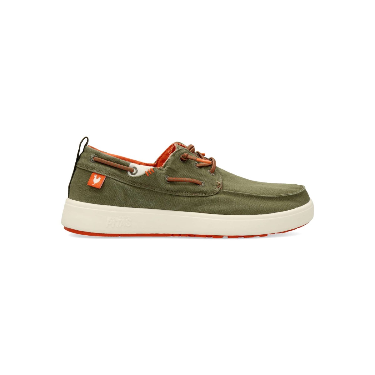 WALK IN PITAS - Zapato náutico WALK IN PITAS de lona lavada para hombre, cómodo y ligero con suela Coast antideslizante y plantilla ergonómica forrada en piel