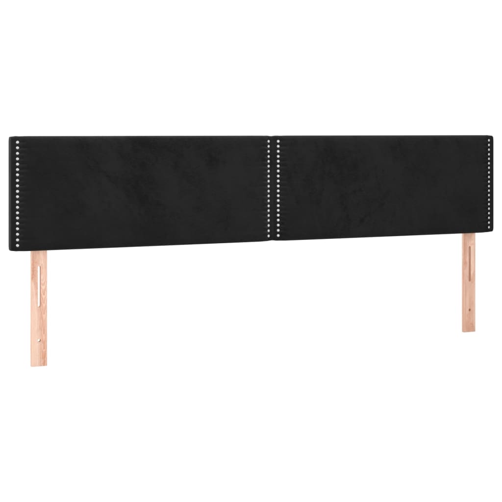 vidaXL Cabecero con LED de terciopelo negro 200x5x78/88 cm