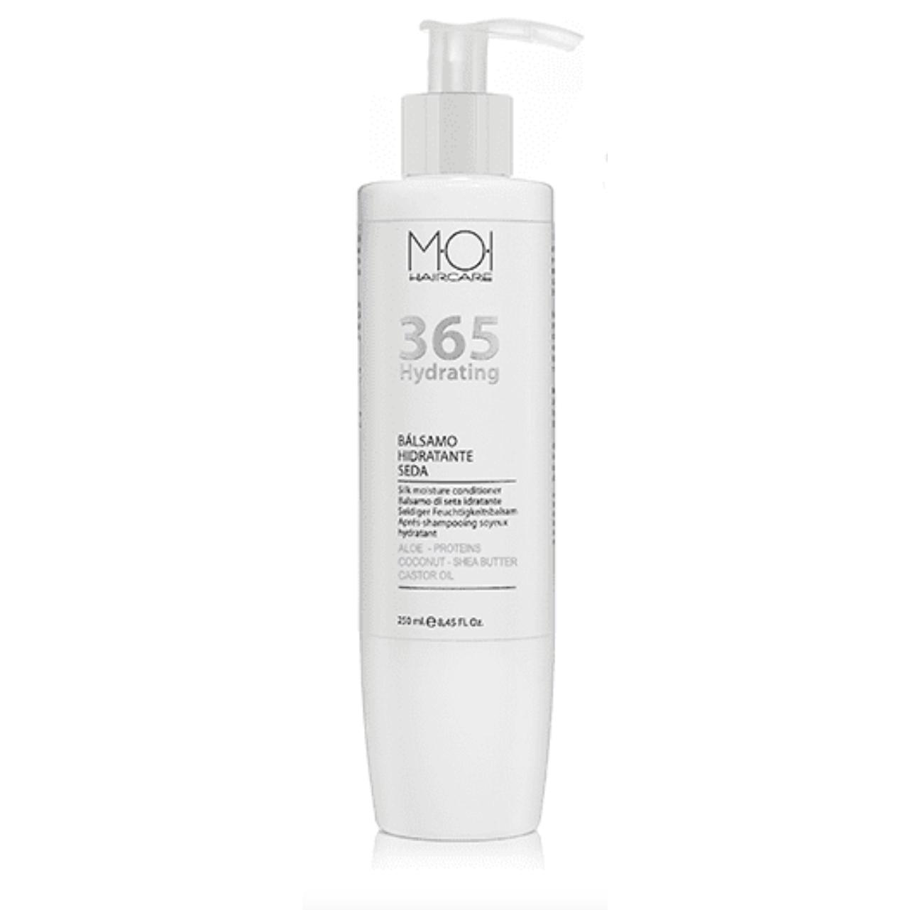 Bálsamo hidratante SIN SAL proteínas de seda 365 HYDRATING 250ml. MOI HAIRCARE