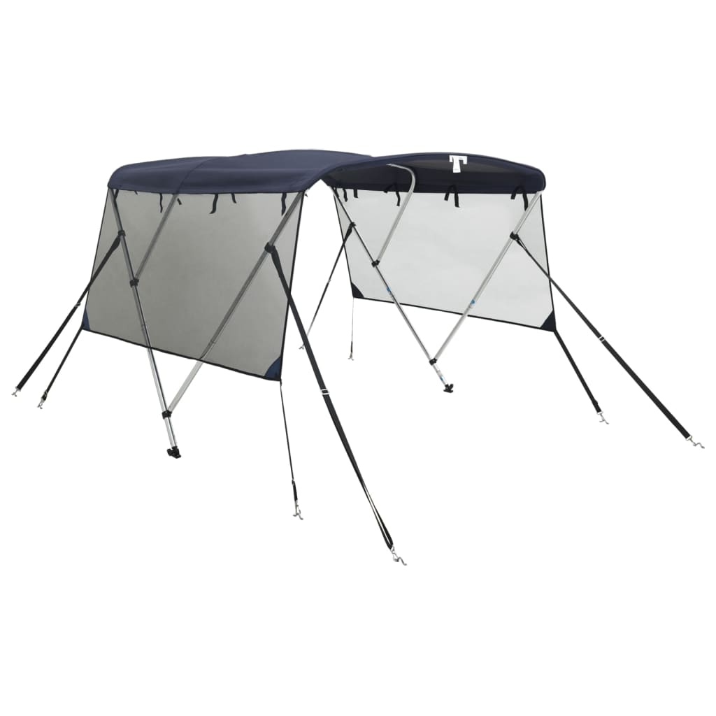 vidaXL Toldo bimini 3 arcos con paredes laterales de malla Color Blanco y negro,  Antracita y negro,  Azul y negro y mas