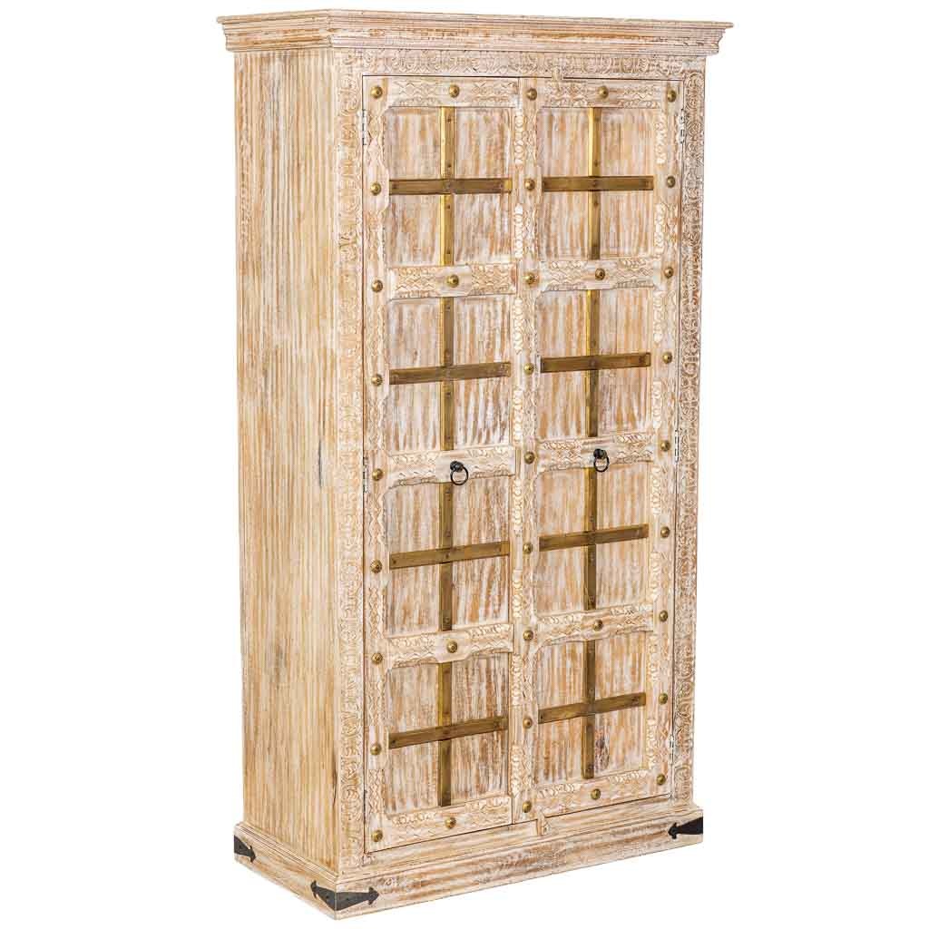 Wonderlust Deco - Armario de madera beige 99x46x180h cm Beige 99x46x180h cm