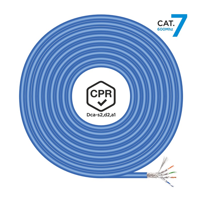 AISENS - Cable de Red RJ45 LSZH CPR Dca CAT.7 600 MHZ S/FTP AWG23, Azul, 305 m A146-0665