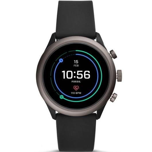 Smartwatch FOSSIL SPORT HR FTW4019 de Silicona Negro con Pantalla Táctil y Caja de Aluminio