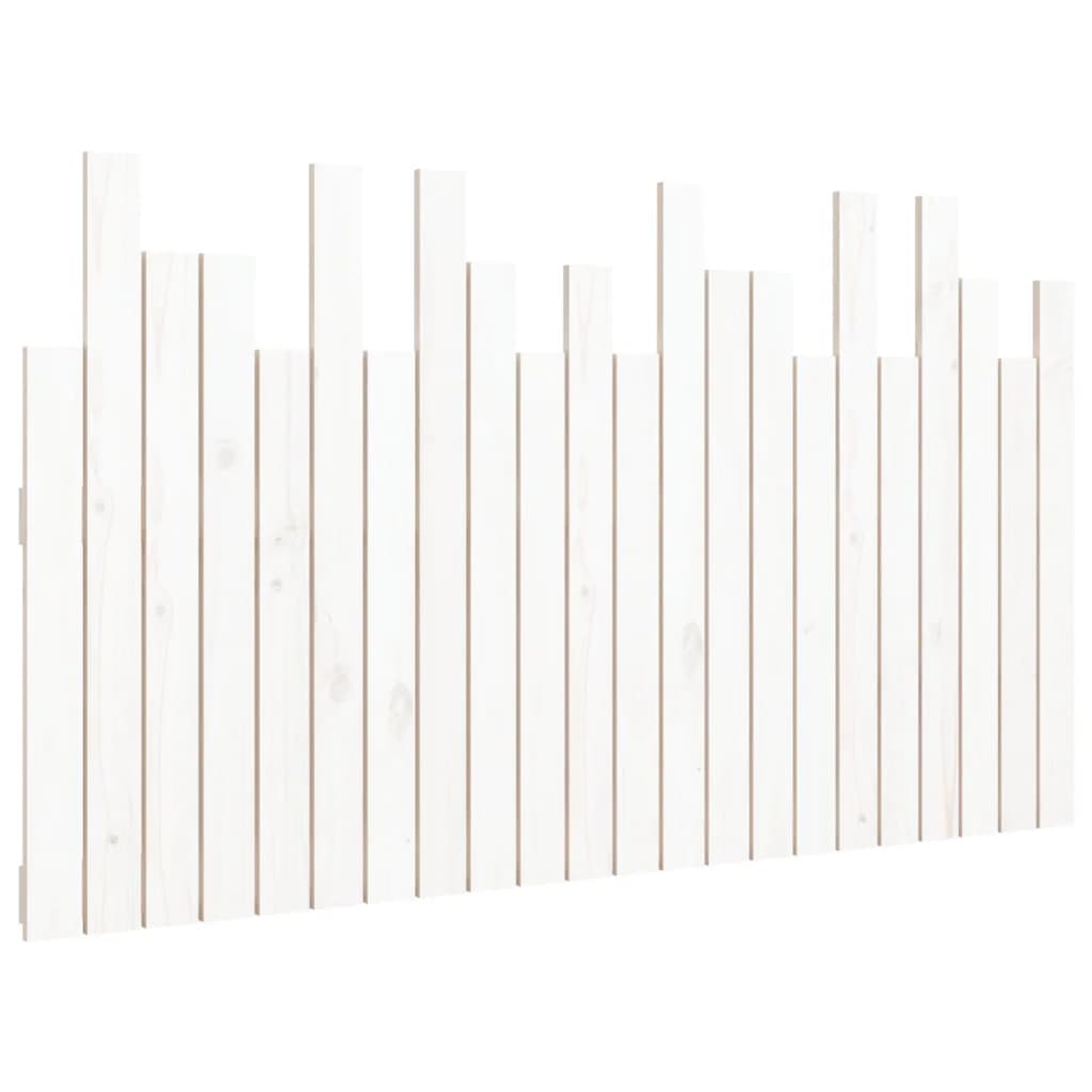 vidaXL Cabecero de cama de pared madera maciza pino blanco 140x3x80 cm