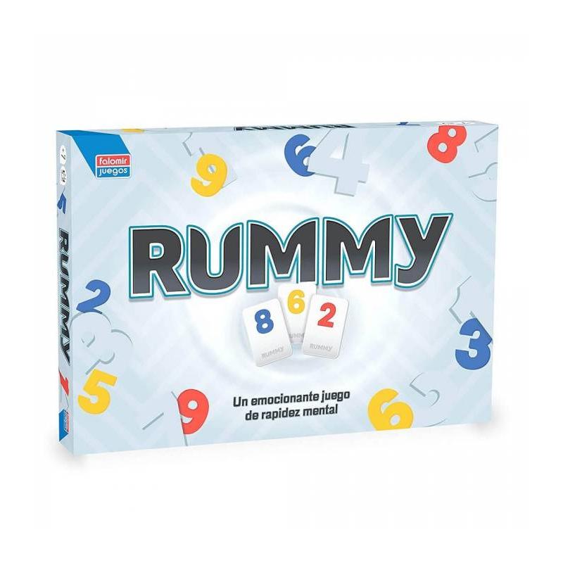 Falomir Juegos Rummy Junior - Juego de Mesa con 105 Fichas de Cartón
