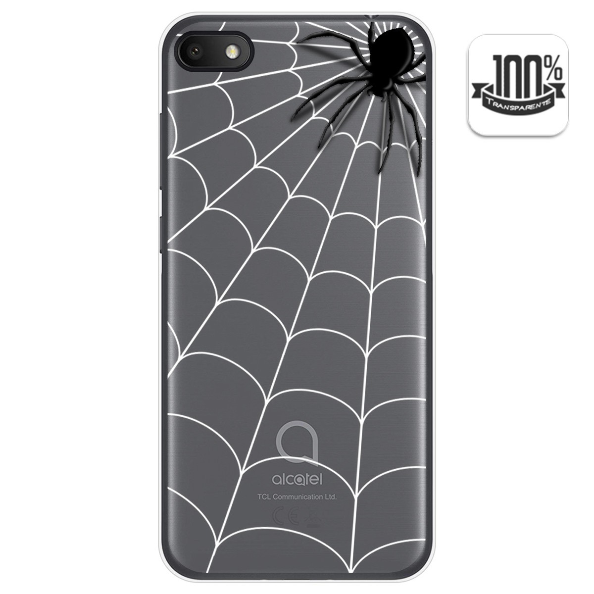Tumundosmartphone Funda Gel Transparente para Alcatel 1V 2019 diseño Araña Dibujos