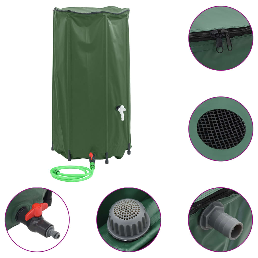 vidaXL Depósito de Agua Plegable con Grifo Bidón Contenedor Almacenaje PVC 100 l Color Negro,  Azul,  Verde y mas