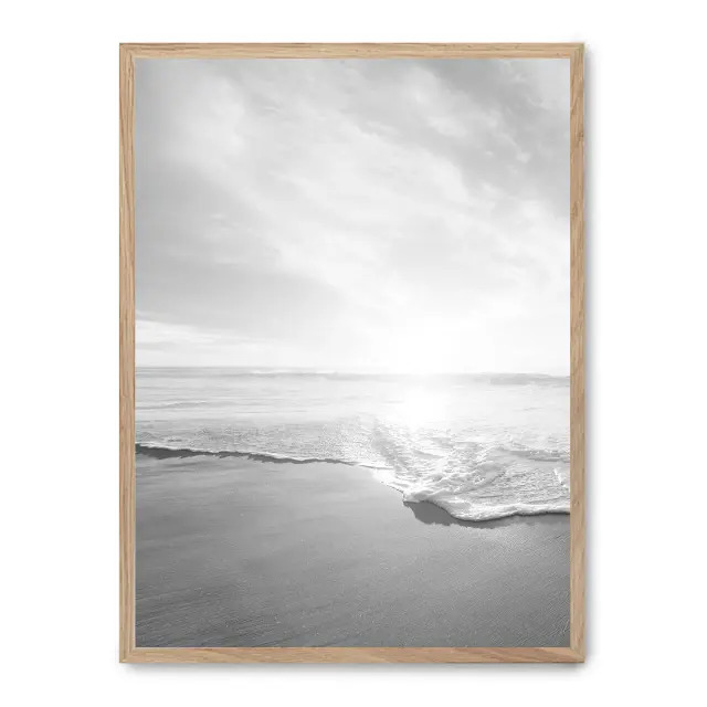Cuadro sea foam ii 30x40cm, Póster impreso en papel de primera calidad de 180gr, montado sobre marco de madera MDF acabado roble., Naturaleza - Playa