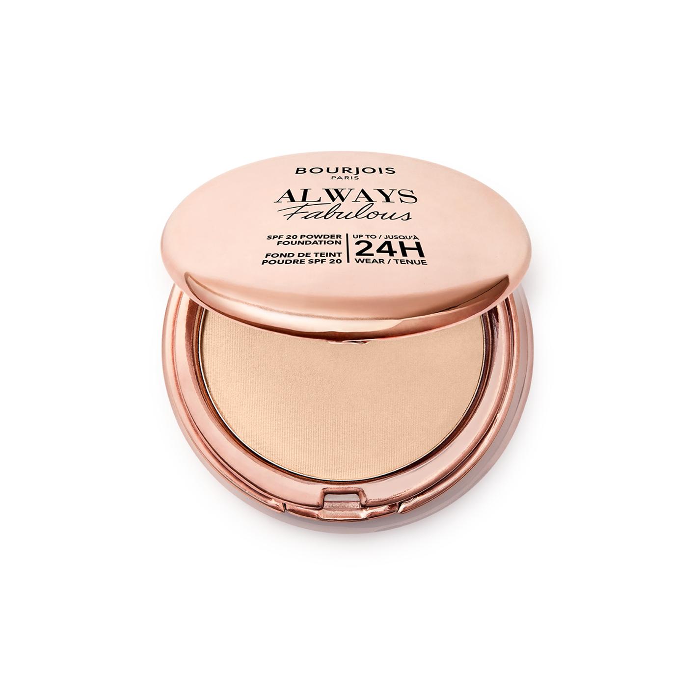 Bourjois - Polvo compacto Always Fabulous Vanilla para maquillaje mujer con alta cobertura y acabado mate, ideal para uso diario y duración prolongada