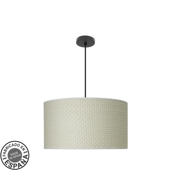 Colgante moda 3xe27 negro/cañizo blanco regx50x50 c/difusor