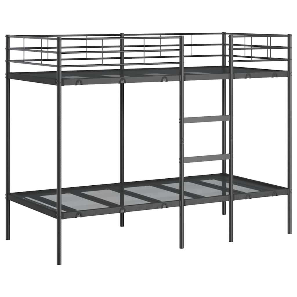 vidaXL Litera sin colchón acero negro 90x190 cm
