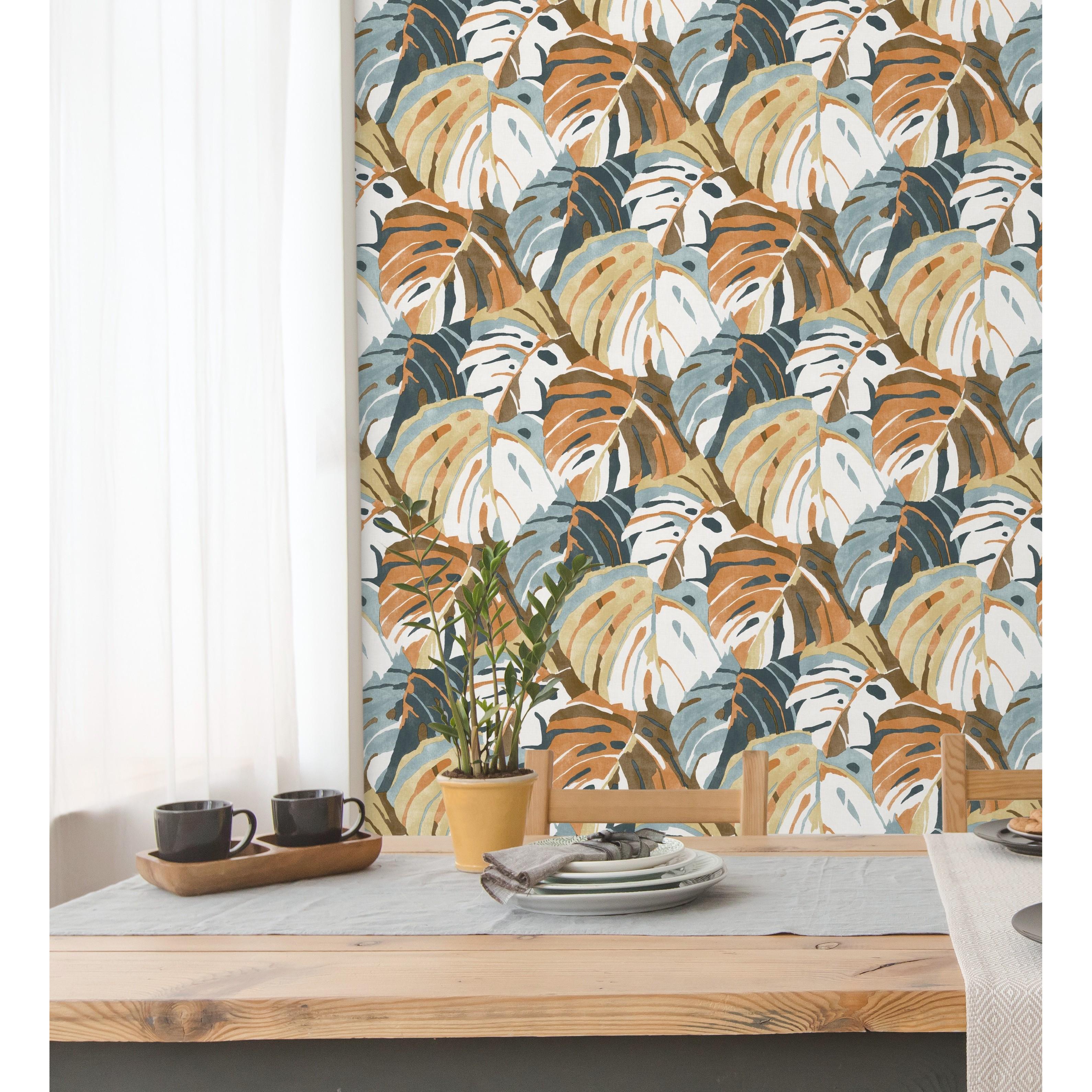 Papel pintado vinílico ecológico hojas tropicales multicolor - Tropical Island 680776 de GAULAN - Rollo de 10 m x 0,53 m