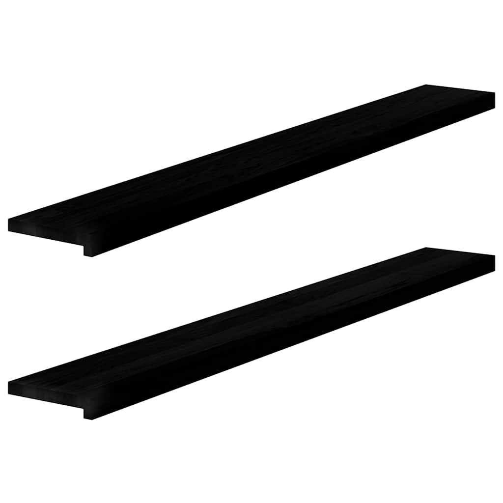 vidaXL Alféizares de ventana 2 uds madera maciza roble marrón oscuro