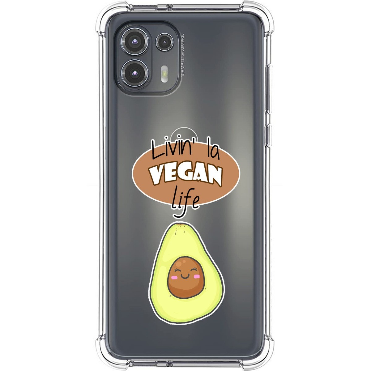 Funda Silicona Antigolpes para Motorola Edge 20 Lite diseño Vegan Life Dibujos