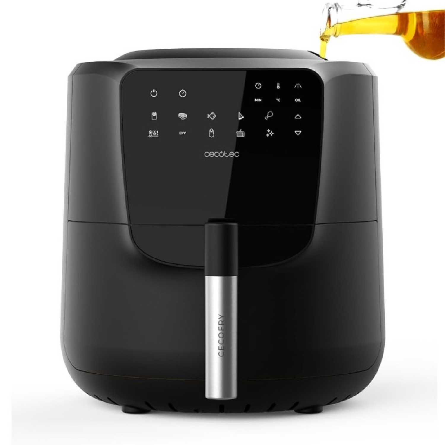 Cecotec Freidora de Aire sin Aceite de 5,5 L con Spray Air Fryer Cecofry Rain M. 1550 W, Pulverización Automática y Manual