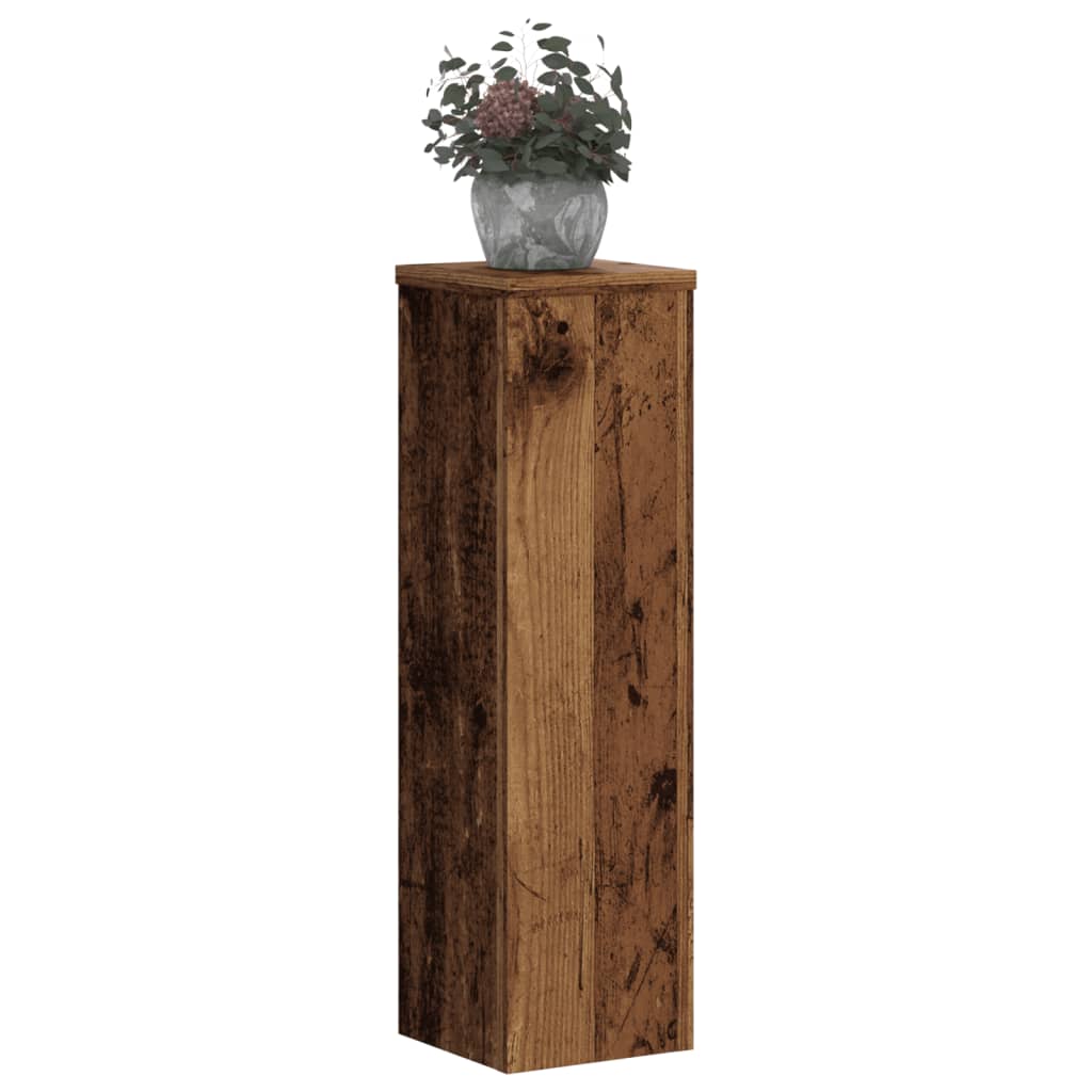 vidaXL Soporte de plantas 2 uds madera ingeniería 17x17x60 cm Color Blanco,  Negro,  Gris hormigón y mas