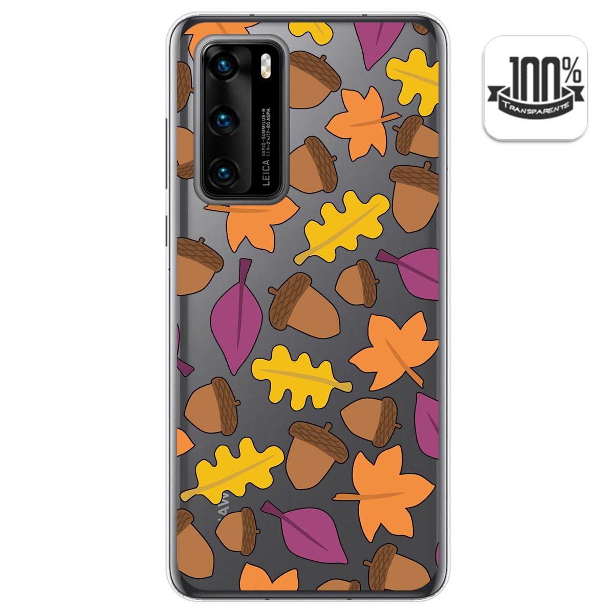 Tumundosmartphone Funda Gel Transparente para Huawei P40 diseño Otoño Dibujos