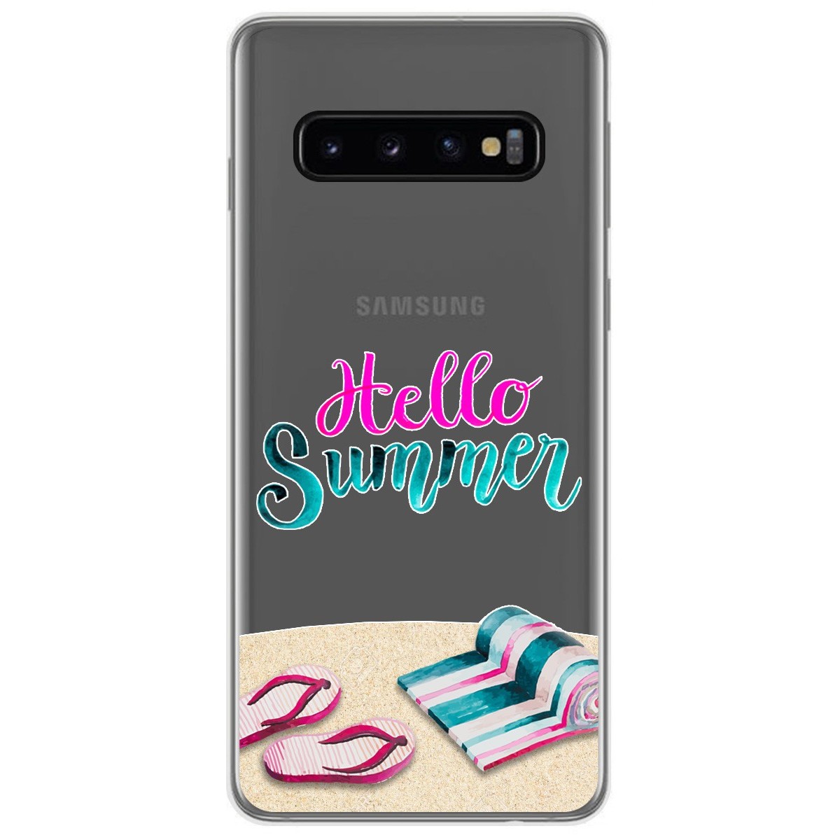 Tumundosmartphone Funda Gel Transparente Samsung Galaxy S10 Plus Diseño Summer Dibujos Personalizada