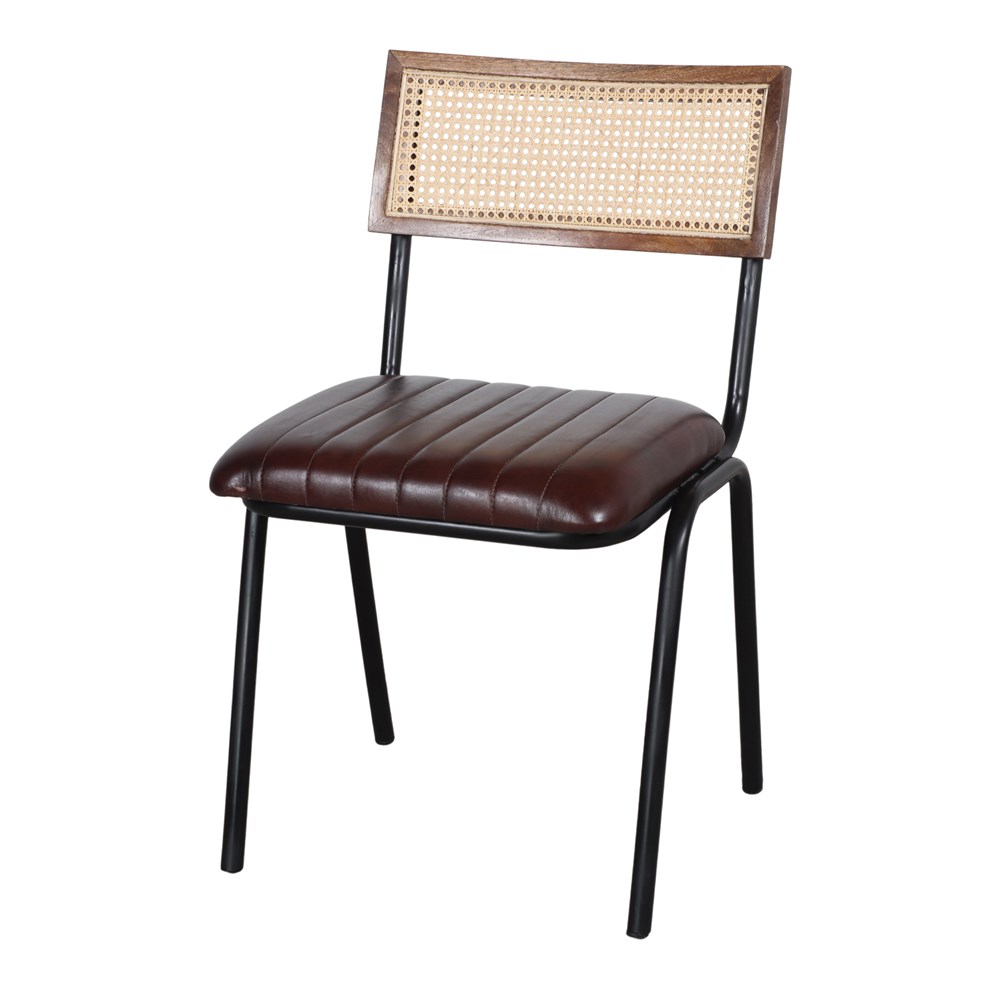 Silla De Metal Y Piel Vancouver - Misterwils Furniture For Free Souls 51x87x53