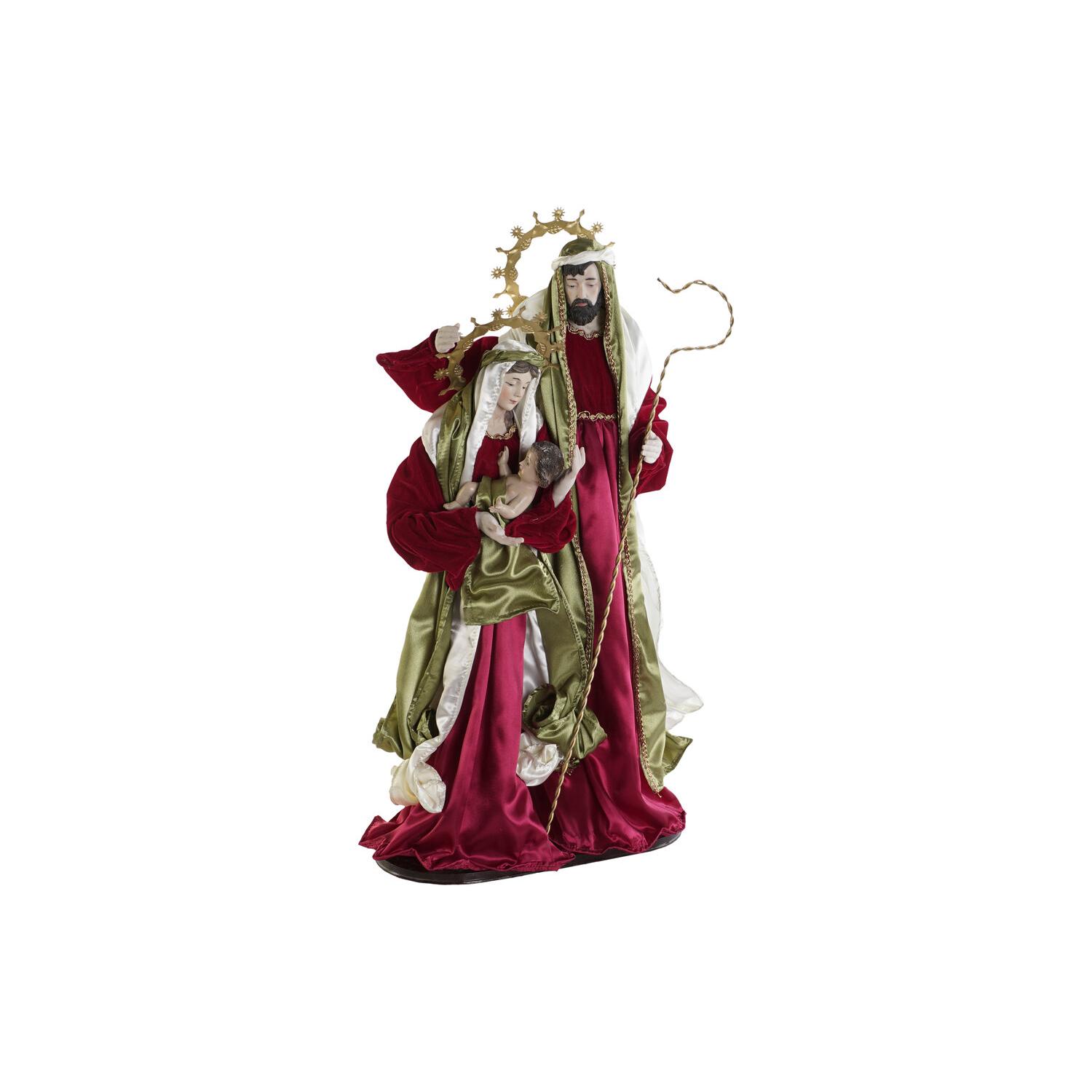 Nacimiento Poliester 48X28X90 Rojo, Decoracióna de navidad para todos los hogares, Navidad Moderna