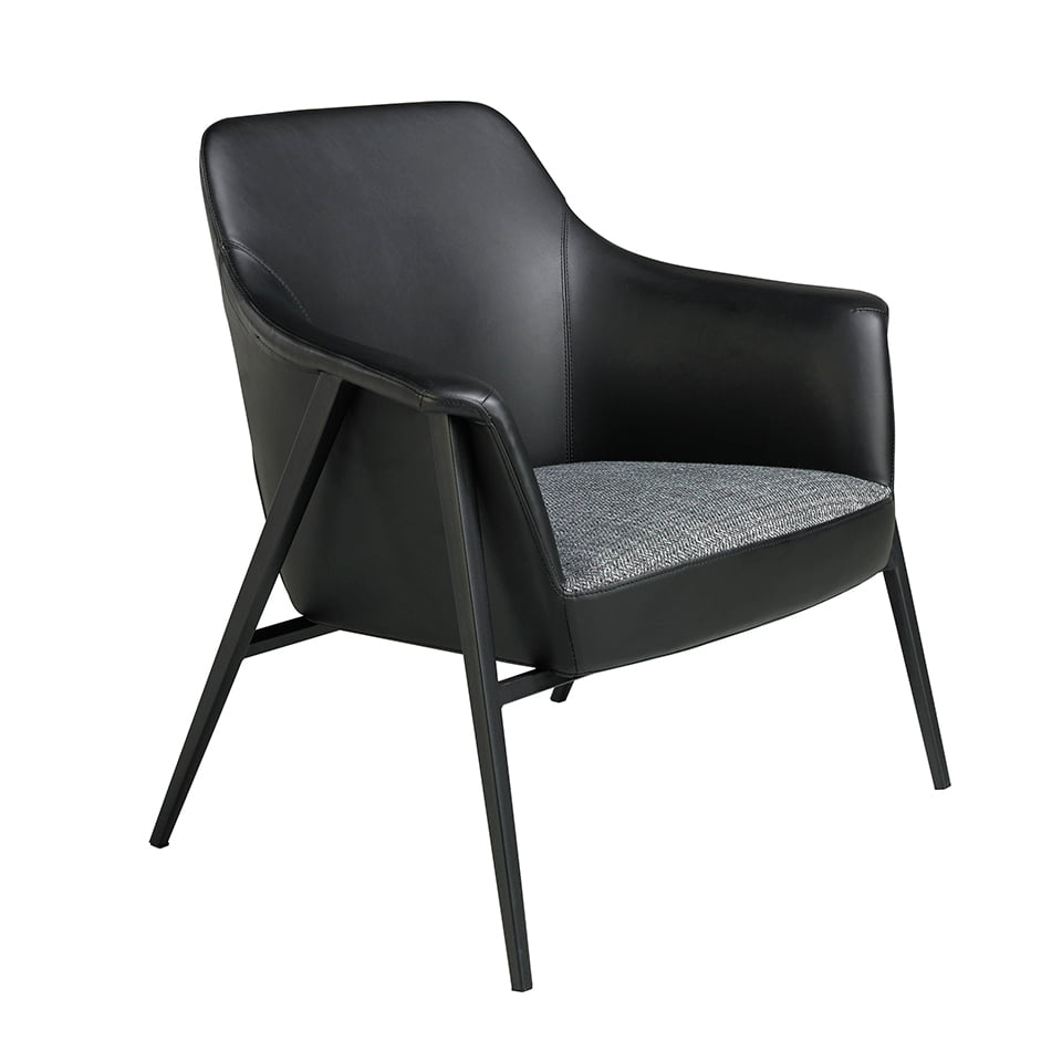 ANGEL CERDÁ 5080C Sillón tapizado tela y polipiel , Negro , Tela  Polipiel , 80 x 72 x 79 cm.