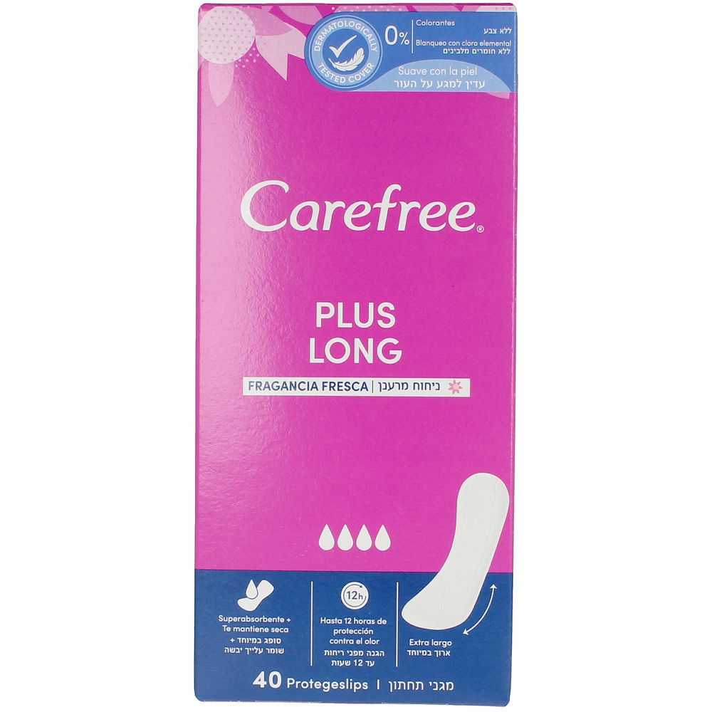 Carefree - Carefree
 | CAREFREE PLUS LONG protector fragancia fresca 40 u | Higiene |