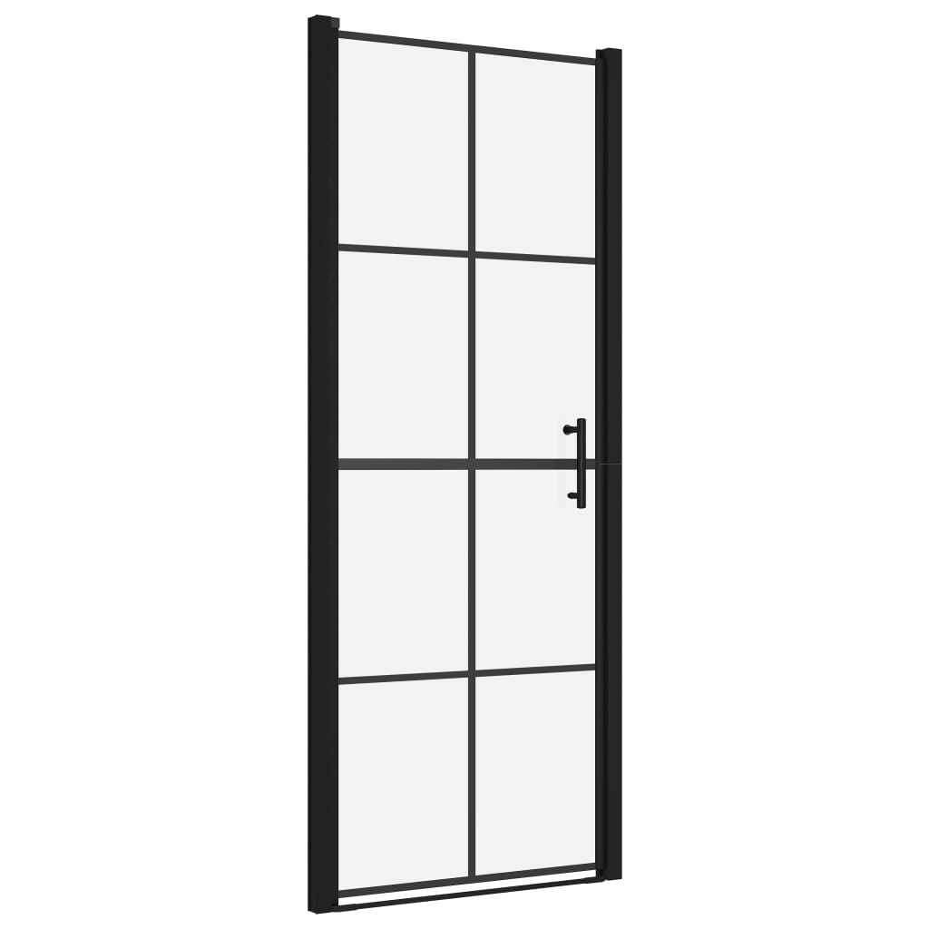 vidaXL Puerta de Ducha de Vidrio Templado Negro Cabina Aseo Baño Dimensiones 81 x 195 cm, 91 x 195 cm, 100 x 178 cm