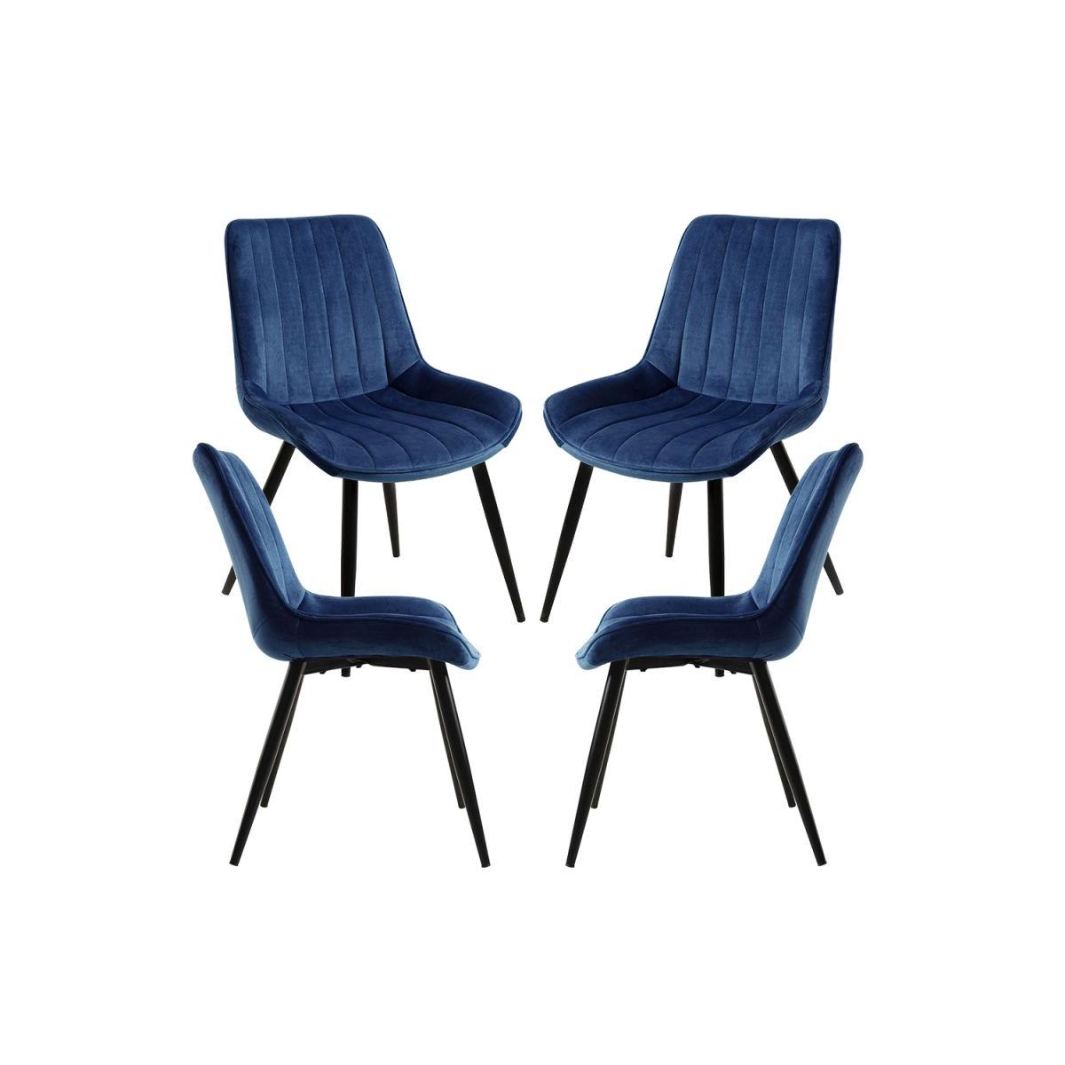 Regalos Miguel - Packs Sillas Comedor - Pack 4 Sillas Lene Terciopelo - Azul