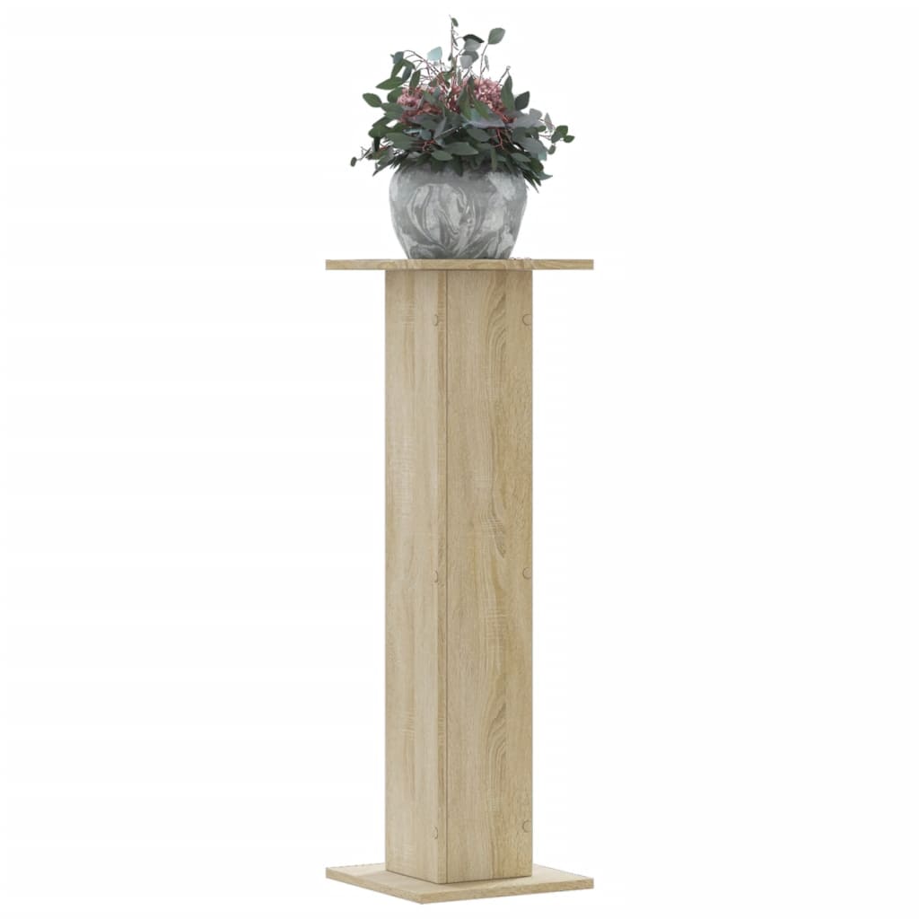 vidaXL Soportes de plantas 2 uds madera ingeniería 30x30x95 cm Color Blanco,  Negro,  Gris hormigón y mas